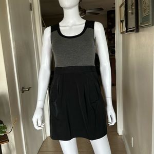 💃🏽Theory Black/ Gray Color Block Mini Dress Size 2 Like New